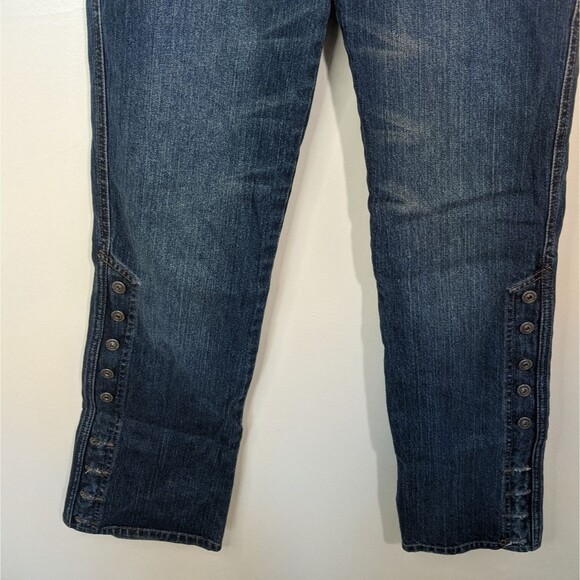 Mudd Women's Jean Blue Lightly Distressed Low Rise Buttons Y2K 90s Size 7 - Picture 10 of 12